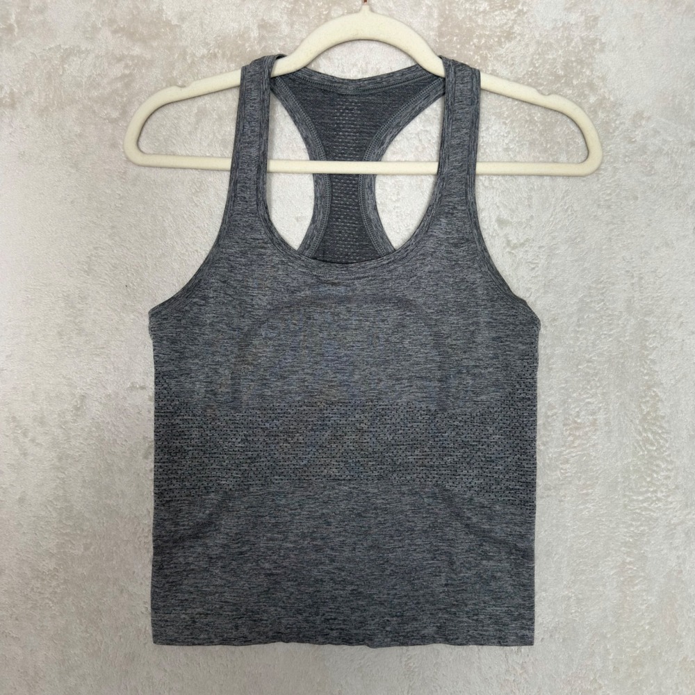 Lululemon Swiftly Tech Racerback Tank Top 2.0 Heathered Grey Size 4 Athleisure
